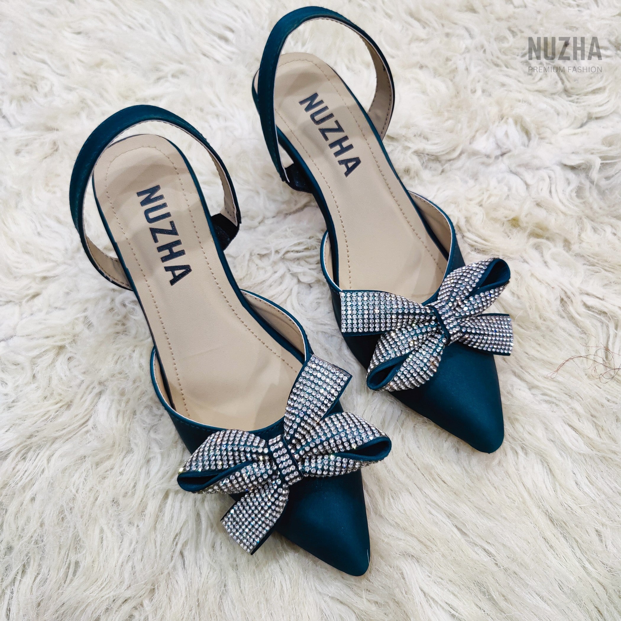 Teal Green Bow Heel